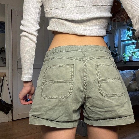 Unionbay Olive Green Cargo Shorts Cotton Drawstring Low Rise Size 5 - Picture 4 of 8